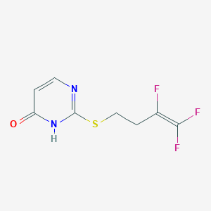 molecular formula C8H7F3N2OS B2882572 2-[(3,4,4-trifluoro-3-butenyl)sulfanyl]-4(3H)-pyrimidinone CAS No. 145320-71-4