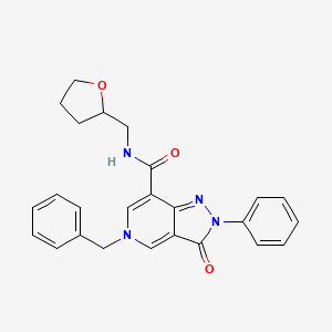 molecular formula C25H24N4O3 B2882585 5-benzyl-3-oxo-2-phenyl-N-((tetrahydrofuran-2-yl)methyl)-3,5-dihydro-2H-pyrazolo[4,3-c]pyridine-7-carboxamide CAS No. 921846-85-7