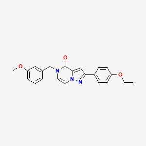 molecular formula C22H21N3O3 B2882592 2-(4-ethoxyphenyl)-5-(3-methoxybenzyl)pyrazolo[1,5-a]pyrazin-4(5H)-one CAS No. 1358758-22-1