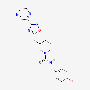 N-(4-fluorobenzyl)-3-((3-(pyrazin-2-yl)-1,2,4-oxadiazol-5-yl)methyl)piperidine-1-carboxamide