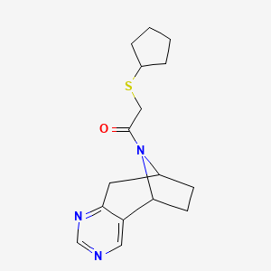 2-(cyclopentylthio)-1-((5R,8S)-6,7,8,9-tetrahydro-5H-5,8-epiminocyclohepta[d]pyrimidin-10-yl)ethanone