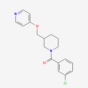 molecular formula C18H19ClN2O2 B2882605 (3-Chlorophenyl)-[3-(pyridin-4-yloxymethyl)piperidin-1-yl]methanone CAS No. 2379986-39-5