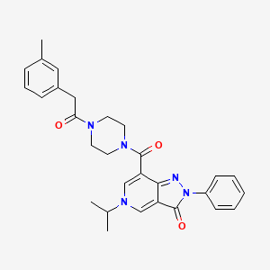 5-isopropyl-2-phenyl-7-(4-(2-(m-tolyl)acetyl)piperazine-1-carbonyl)-2H-pyrazolo[4,3-c]pyridin-3(5H)-one