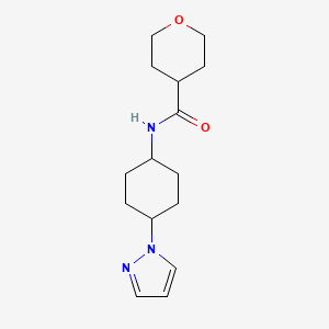 N-[4-(1H-pyrazol-1-yl)cyclohexyl]oxane-4-carboxamide