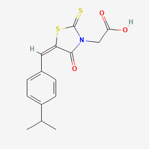 molecular formula C15H15NO3S2 B2882618 (5-(4-Isopropyl-benzylidene)-4-oxo-2-thioxo-thiazolidin-3-YL)-acetic acid CAS No. 1431637-19-2
