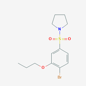 molecular formula C13H18BrNO3S B288262 2-Bromo-5-(1-pyrrolidinylsulfonyl)phenyl propyl ether 