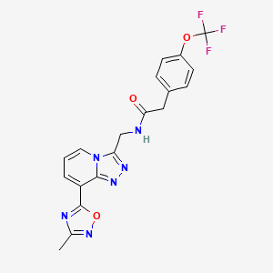 N-((8-(3-methyl-1,2,4-oxadiazol-5-yl)-[1,2,4]triazolo[4,3-a]pyridin-3-yl)methyl)-2-(4-(trifluoromethoxy)phenyl)acetamide