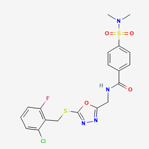 N-((5-((2-chloro-6-fluorobenzyl)thio)-1,3,4-oxadiazol-2-yl)methyl)-4-(N,N-dimethylsulfamoyl)benzamide