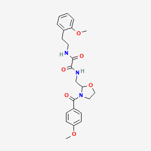 N1-((3-(4-methoxybenzoyl)oxazolidin-2-yl)methyl)-N2-(2-methoxyphenethyl)oxalamide