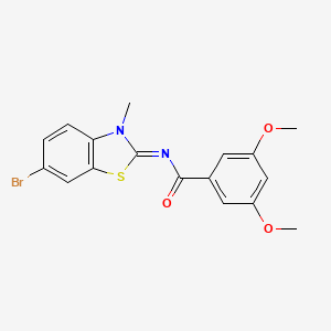 N-(6-bromo-3-methyl-1,3-benzothiazol-2-ylidene)-3,5-dimethoxybenzamide
