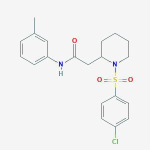 molecular formula C20H23ClN2O3S B2882626 2-(1-((4-chlorophenyl)sulfonyl)piperidin-2-yl)-N-(m-tolyl)acetamide CAS No. 941910-73-2