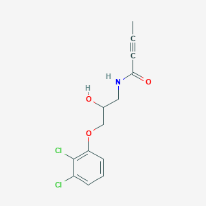 molecular formula C13H13Cl2NO3 B2882629 N-[3-(2,3-Dichlorophenoxy)-2-hydroxypropyl]but-2-ynamide CAS No. 2411200-19-4