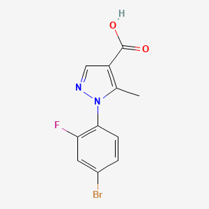 molecular formula C11H8BrFN2O2 B2882631 1-(4-bromo-2-fluorophenyl)-5-methyl-1H-pyrazole-4-carboxylic acid CAS No. 1189749-52-7