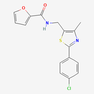 molecular formula C16H13ClN2O2S B2882633 N-{[2-(4-氯苯基)-4-甲基-1,3-噻唑-5-基]甲基}-2-呋酰胺 CAS No. 866018-57-7