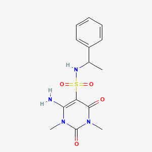 6-amino-1,3-dimethyl-2,4-dioxo-N-(1-phenylethyl)-1,2,3,4-tetrahydropyrimidine-5-sulfonamide