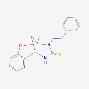 2-methyl-3-phenethyl-5,6-dihydro-2H-2,6-methanobenzo[g][1,3,5]oxadiazocine-4(3H)-thione
