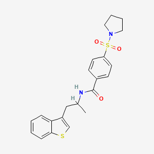 N-[1-(1-benzothiophen-3-yl)propan-2-yl]-4-(pyrrolidine-1-sulfonyl)benzamide