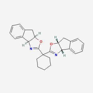 molecular formula C26H26N2O2 B2882655 (3AS,3a'S,8aR,8a'R)-2,2'-(cyclohexane-1,1-diyl)bis(3a,8a-dihydro-8H-indeno[1,2-d]oxazole) CAS No. 182122-13-0