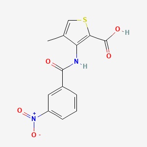 molecular formula C13H10N2O5S B2882663 4-甲基-3-[(3-硝基苯甲酰)氨基]-2-噻吩羧酸 CAS No. 866152-23-0