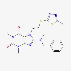 8-(benzyl(methyl)amino)-1,3-dimethyl-7-(2-((5-methyl-1,3,4-thiadiazol-2-yl)thio)ethyl)-1H-purine-2,6(3H,7H)-dione