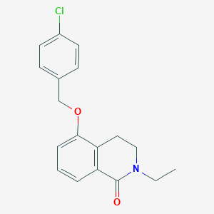 molecular formula C18H18ClNO2 B2882676 5-((4-chlorobenzyl)oxy)-2-ethyl-3,4-dihydroisoquinolin-1(2H)-one CAS No. 850904-93-7