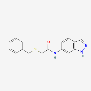 molecular formula C16H15N3OS B2882681 2-(benzylthio)-N-(1H-indazol-6-yl)acetamide CAS No. 1226436-65-2