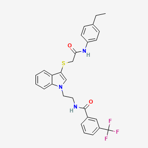 N-[2-[3-[2-(4-ethylanilino)-2-oxoethyl]sulfanylindol-1-yl]ethyl]-3-(trifluoromethyl)benzamide