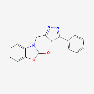 molecular formula C16H11N3O3 B2882689 3-((5-phenyl-1,3,4-oxadiazol-2-yl)methyl)benzo[d]oxazol-2(3H)-one CAS No. 831188-57-9