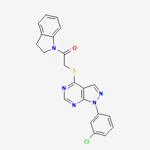 2-((1-(3-chlorophenyl)-1H-pyrazolo[3,4-d]pyrimidin-4-yl)thio)-1-(indolin-1-yl)ethanone
