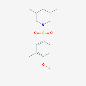 molecular formula C16H25NO3S B288270 4-[(3,5-Dimethyl-1-piperidinyl)sulfonyl]-2-methylphenyl ethyl ether 