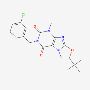 molecular formula C19H19ClN4O3 B2882700 7-(叔丁基)-3-(3-氯苄基)-1-甲基恶唑并[2,3-f]嘌呤-2,4(1H,3H)-二酮 CAS No. 899998-24-4