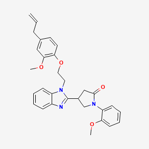 4-(1-{2-[2-methoxy-4-(prop-2-en-1-yl)phenoxy]ethyl}-1H-1,3-benzodiazol-2-yl)-1-(2-methoxyphenyl)pyrrolidin-2-one
