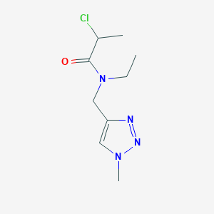 molecular formula C9H15ClN4O B2882703 2-Chloro-N-ethyl-N-[(1-methyltriazol-4-yl)methyl]propanamide CAS No. 2411270-74-9