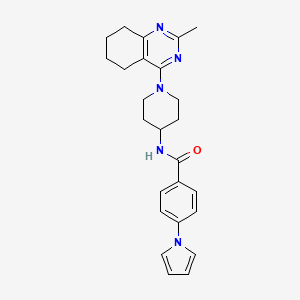 N-(1-(2-methyl-5,6,7,8-tetrahydroquinazolin-4-yl)piperidin-4-yl)-4-(1H-pyrrol-1-yl)benzamide