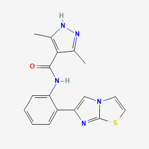 N-(2-(imidazo[2,1-b]thiazol-6-yl)phenyl)-3,5-dimethyl-1H-pyrazole-4-carboxamide