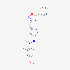 4-methoxy-2-methyl-N-(1-((5-phenyl-1,2,4-oxadiazol-3-yl)methyl)pyrrolidin-3-yl)benzamide