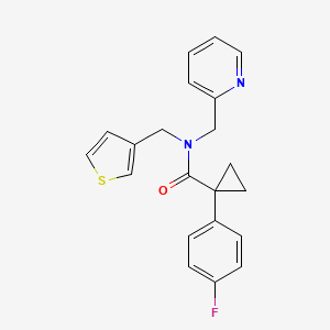 1-(4-fluorophenyl)-N-(pyridin-2-ylmethyl)-N-(thiophen-3-ylmethyl)cyclopropanecarboxamide