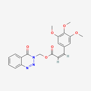 molecular formula C20H19N3O6 B2882730 (Z)-(4-oxobenzo[d][1,2,3]triazin-3(4H)-yl)methyl 3-(3,4,5-trimethoxyphenyl)acrylate CAS No. 452935-28-3