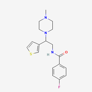 4-fluoro-N-(2-(4-methylpiperazin-1-yl)-2-(thiophen-3-yl)ethyl)benzamide