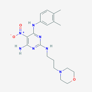 4-N-(3,4-dimethylphenyl)-2-N-(3-morpholin-4-ylpropyl)-5-nitropyrimidine-2,4,6-triamine