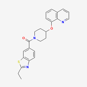 molecular formula C24H23N3O2S B2882743 (2-Ethylbenzo[d]thiazol-6-yl)(4-(quinolin-8-yloxy)piperidin-1-yl)methanone CAS No. 1904215-43-5