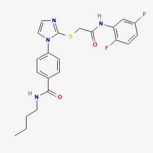molecular formula C22H22F2N4O2S B2882744 N-butyl-4-(2-((2-((2,5-difluorophenyl)amino)-2-oxoethyl)thio)-1H-imidazol-1-yl)benzamide CAS No. 1206987-33-8