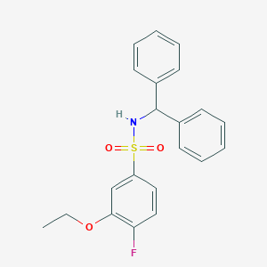 molecular formula C21H20FNO3S B288276 N-benzhydryl-3-ethoxy-4-fluorobenzenesulfonamide 