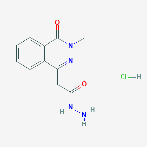 molecular formula C11H13ClN4O2 B2882761 2-(3-Methyl-4-oxophthalazin-1-yl)acetohydrazide;hydrochloride CAS No. 2416231-39-3