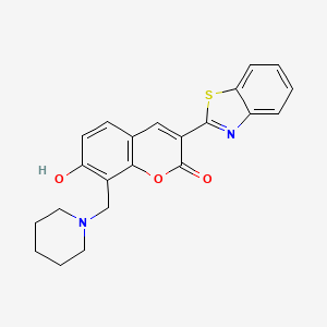 3-(1,3-benzothiazol-2-yl)-7-hydroxy-8-(piperidin-1-ylmethyl)-2H-chromen-2-one