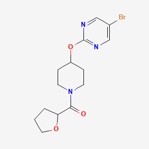 molecular formula C14H18BrN3O3 B2882768 [4-(5-Bromopyrimidin-2-yl)oxypiperidin-1-yl]-(oxolan-2-yl)methanone CAS No. 2380167-45-1