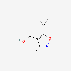 molecular formula C8H11NO2 B2882769 (5-Cyclopropyl-3-methyl-1,2-oxazol-4-yl)methanol CAS No. 878204-48-9