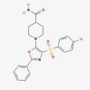 1-(4-((4-Bromophenyl)sulfonyl)-2-phenyloxazol-5-yl)piperidine-4-carboxamide