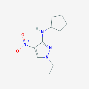 molecular formula C10H16N4O2 B2882774 N-Cyclopentyl-1-ethyl-4-nitro-1H-pyrazol-3-amine CAS No. 1429418-94-9
