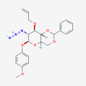 molecular formula C23H25N3O6 B2882778 4-Methoxyphenyl 3-O-allyl-2-azido-4,6-O-benzylidene-2-deoxy-b-D-glucopyranoside CAS No. 889453-78-5